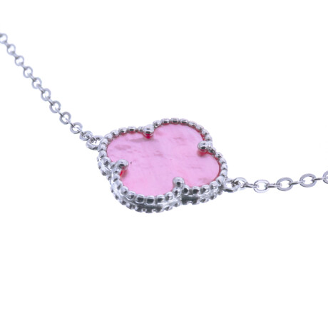 Gargantilla de plata 925 rodinada con nácar rosado. Gargantilla de plata 925 rodinada con nácar rosado.