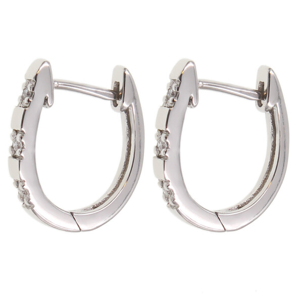 Caravanas Jazmín en oro blanco 18k con brillantes Caravanas Jazmín en oro blanco 18k con brillantes