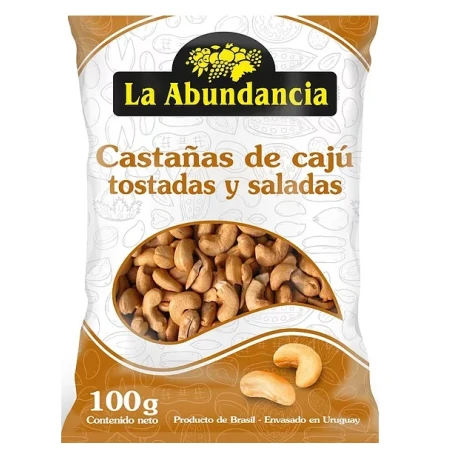 CASTAÑAS CAJU TOSTADO LA ABUNDANCIA 100G CASTAÑAS CAJU TOSTADO LA ABUNDANCIA 100G