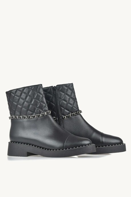 Bota de cuero Flora Negro