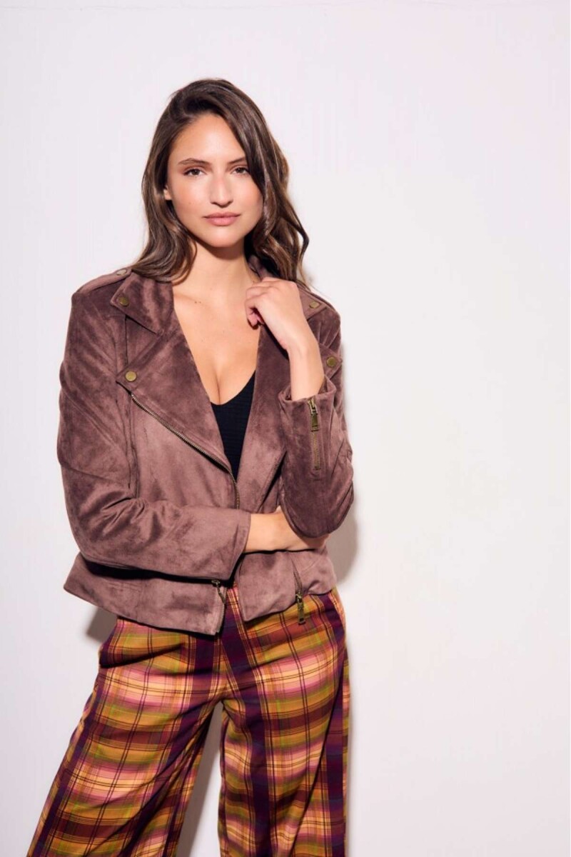 Campera Gamuza Cuero Vegano - Chocolate 