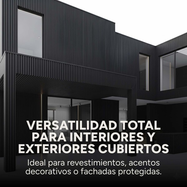 Pack x50 Wpc Simil Madera Wall Panel Lambrin 2.90x16.7 Color Negro