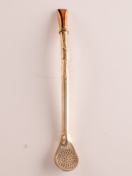 Bombilla De Plata y Oro S35