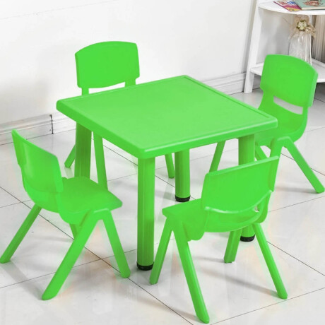 Mesa Infantil Plastico Y Metal Para Niños Escuela Verde