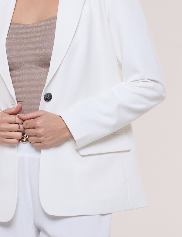 Blazer Sastrero Clásico Con Botón A Contraste CRUDO
