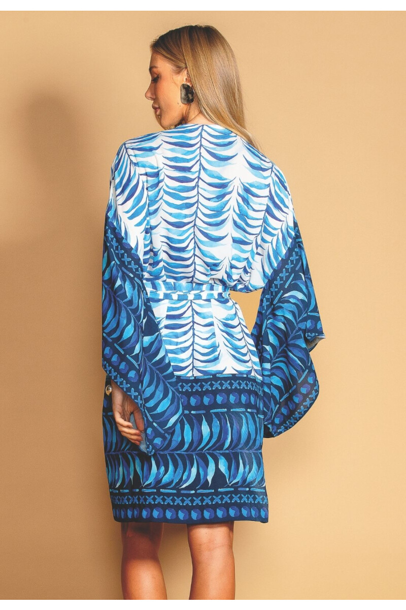 KIMONO ESTAMPADO EST. AZUL 02025