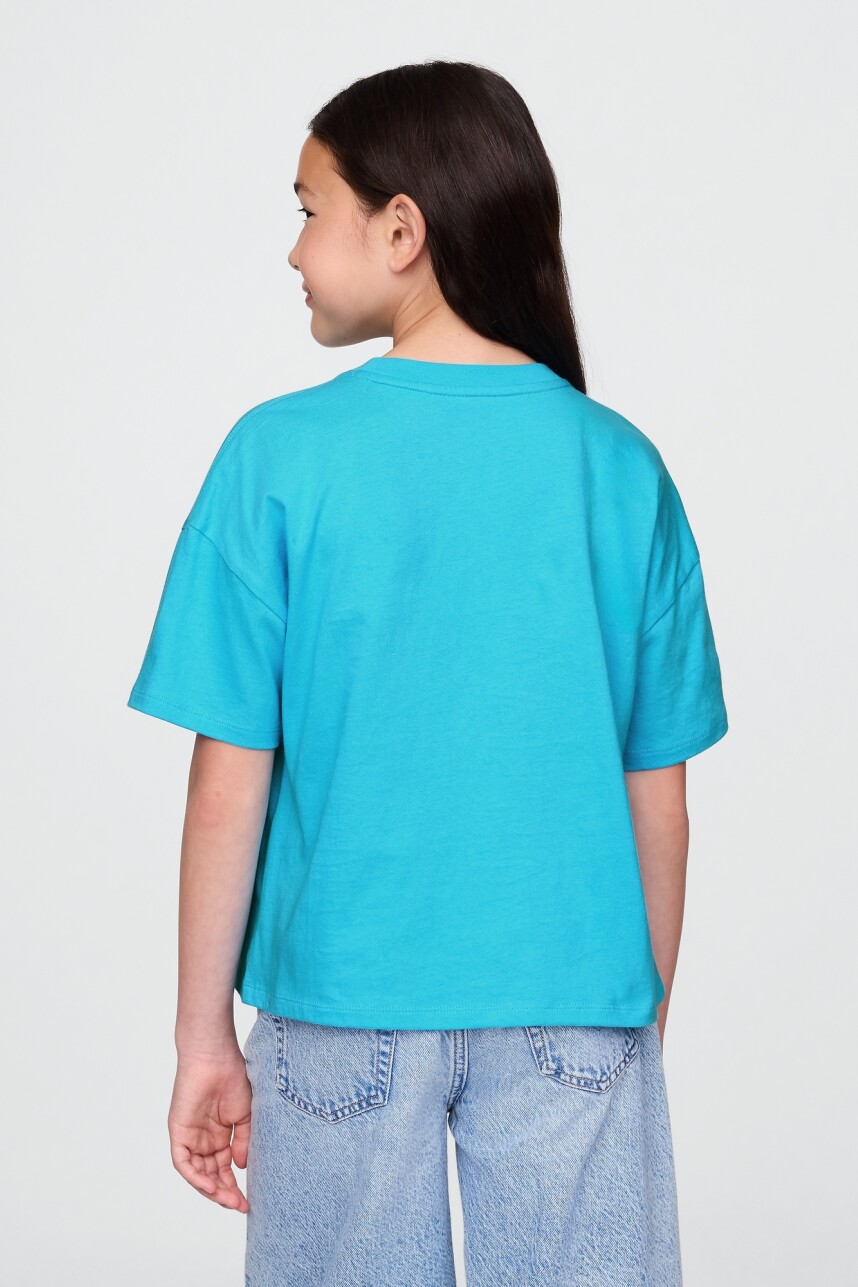 Remera Gráfico Niña True Cyan Blue 663