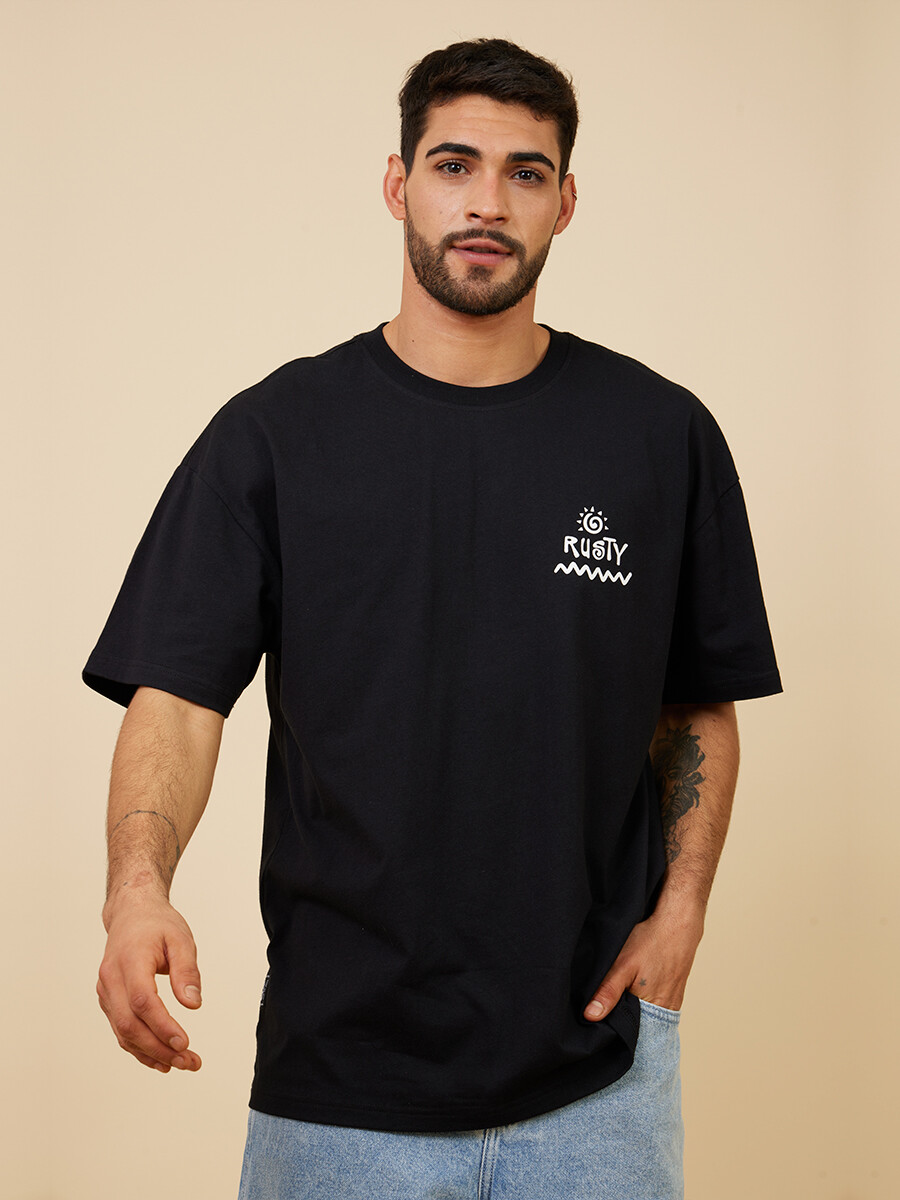 T-SHIRT ACHUAR RUSTY - Negro 