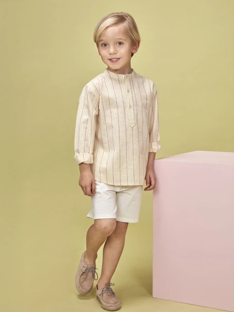 Camisa De Rayas Blanco