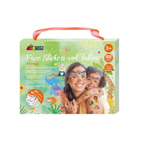 Tatuajes y stickers faciales temporales para niños Animales