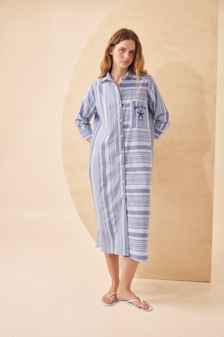 VESTIDO CAMISERO SAILOR CELESTE