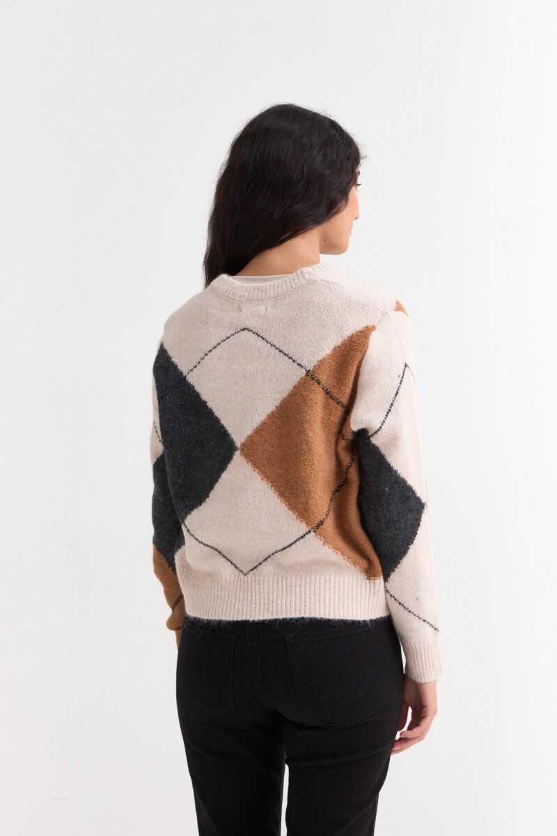 Sweater con rombos GRIS OSCURO