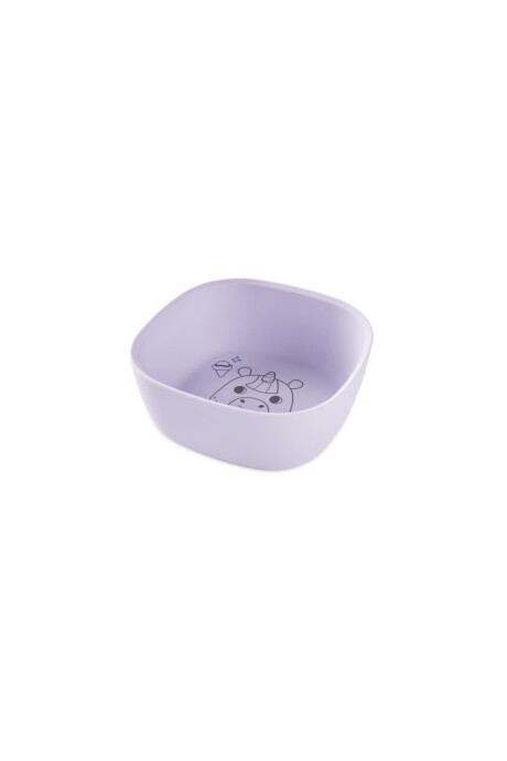 Bowl de silicona, púrpura, diseño unicornio Sin color