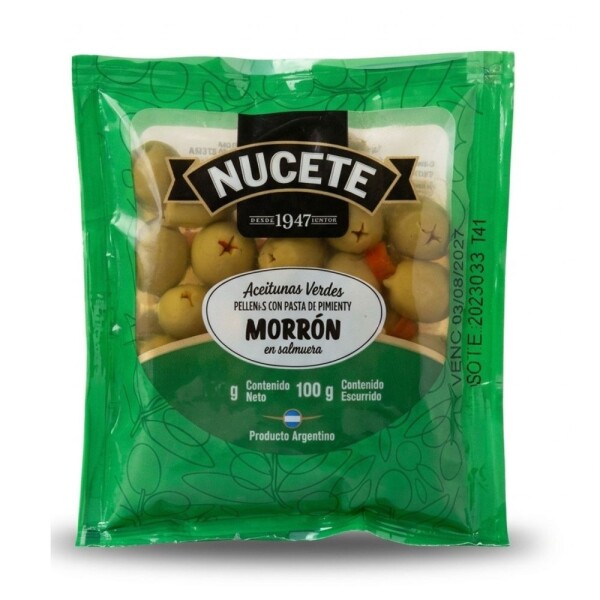 Nucete Aceitunas Verdes Rellenas Sachet 18X100 Nucete Aceitunas Verdes Rellenas Sachet 18X100