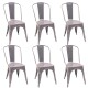 Pack 6 Sillas Tolix Lumax Varios Colores Living Comedor Gris