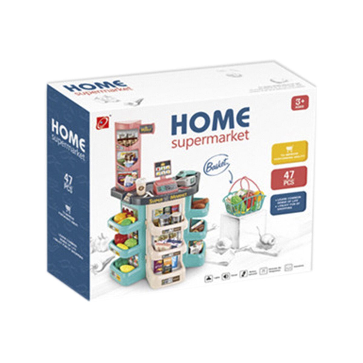 Mini Supermarcado Infantil c/ Caja registradora, Luz, Sonido 