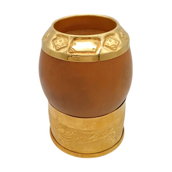 MATE TORPEDO ALPACA BAÑADA EN ORO 02 Marrónuniforme