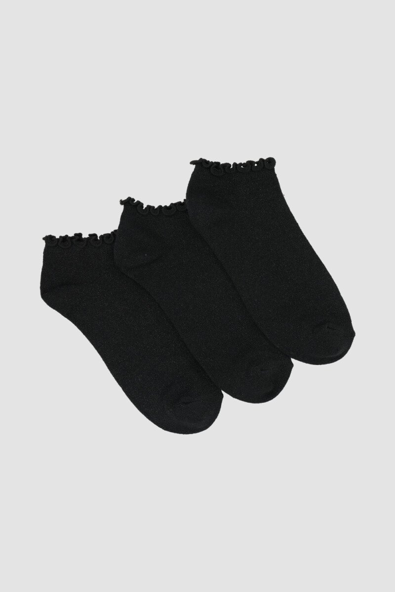 Pack x3 plantinas volado y lurex Negro