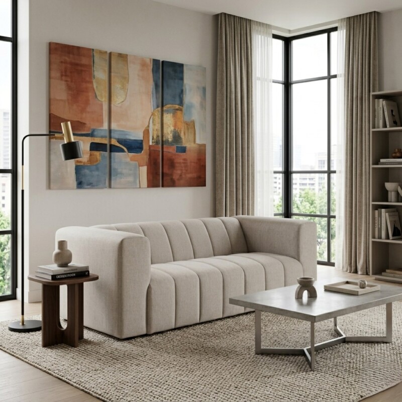 SOFA 3 PUESTOS SLICES- 402185 VERDE COMB (CD) Unica