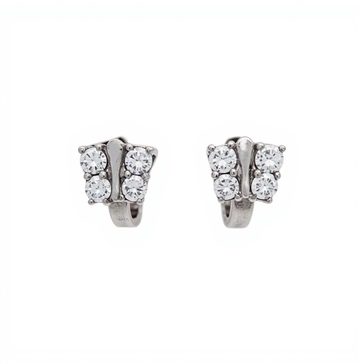 Caravanas Aros Mariposa-Plata 925-Piedra Zirconia-CA3006 - conpiedra 