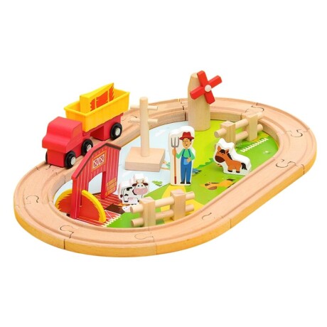 Juego Infantil Pista con Camión y Granja en Madera 24057 001