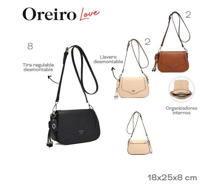 Cartera Las Oreiro Love Negro
