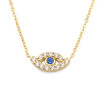Colgante ojo turco de oro amarillo 18k con zafiro sintético y circonias Colgante ojo turco de oro amarillo 18k con zafiro sintético y circonias