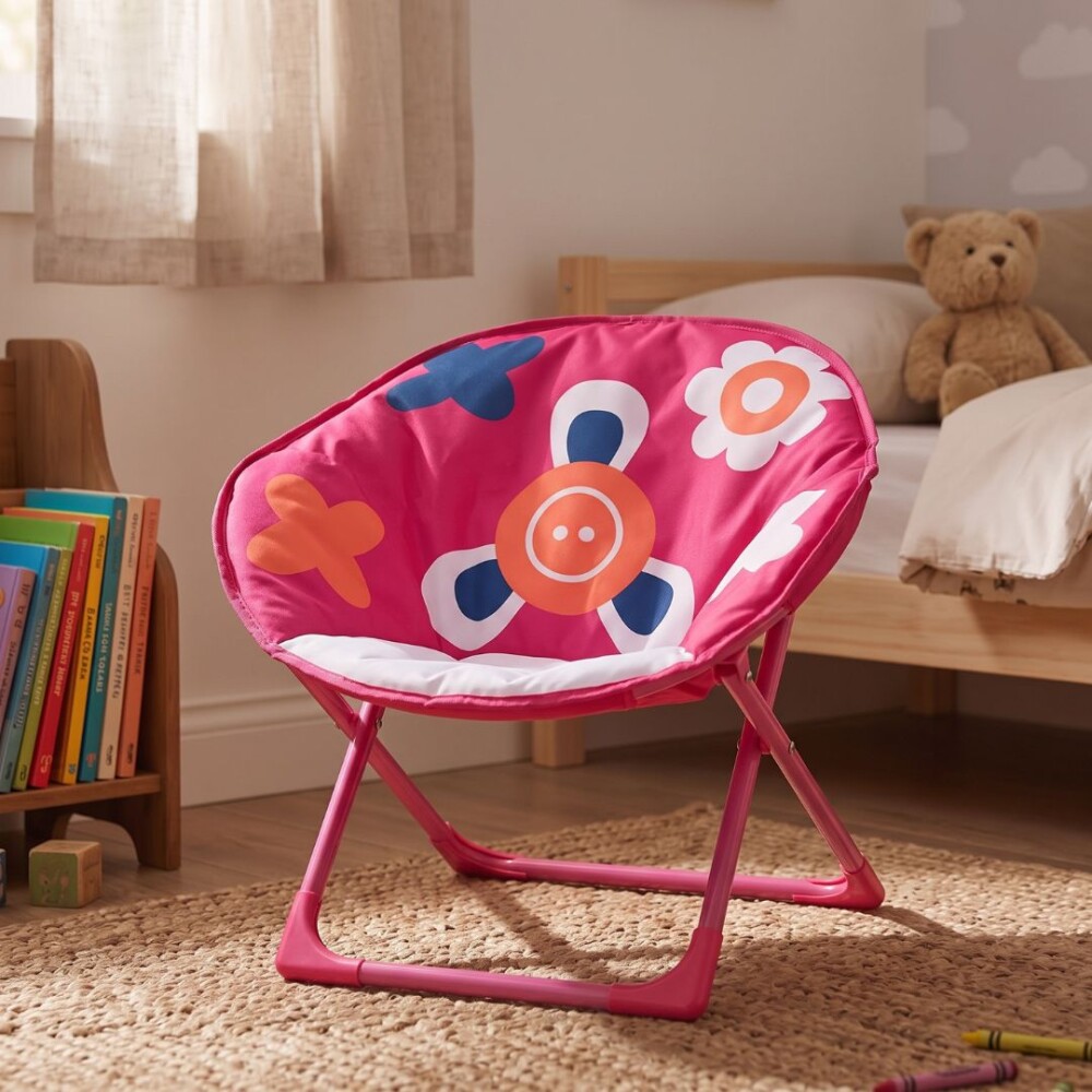 Silla Honguito Infantil Plegable de Metal Floral