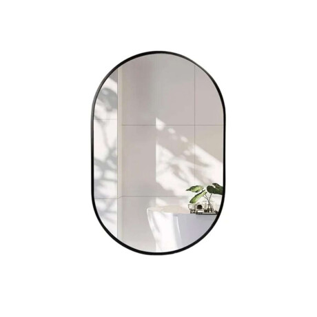 Espejo ovalado de pared Negro