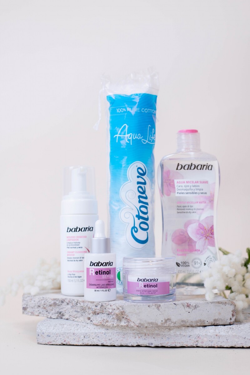 Rutina skincare completa con mousse limpiador - Retinol 