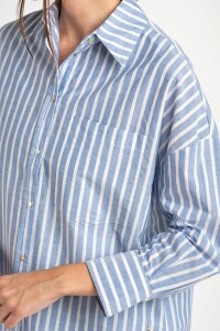 Camisa Rayada Azul