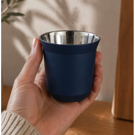 Taza pocillo de acero doble pared - 160ml Azul