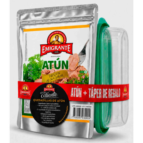 ATUN TROZOS EMIGRANTE 500G NATURAL + TUPPER ATUN TROZOS EMIGRANTE 500G NATURAL + TUPPER