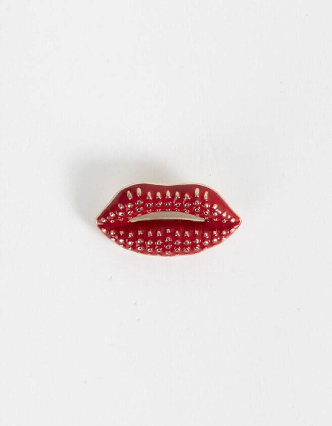 Prendedor Esmaltado Prendedor De Boca - Dorado