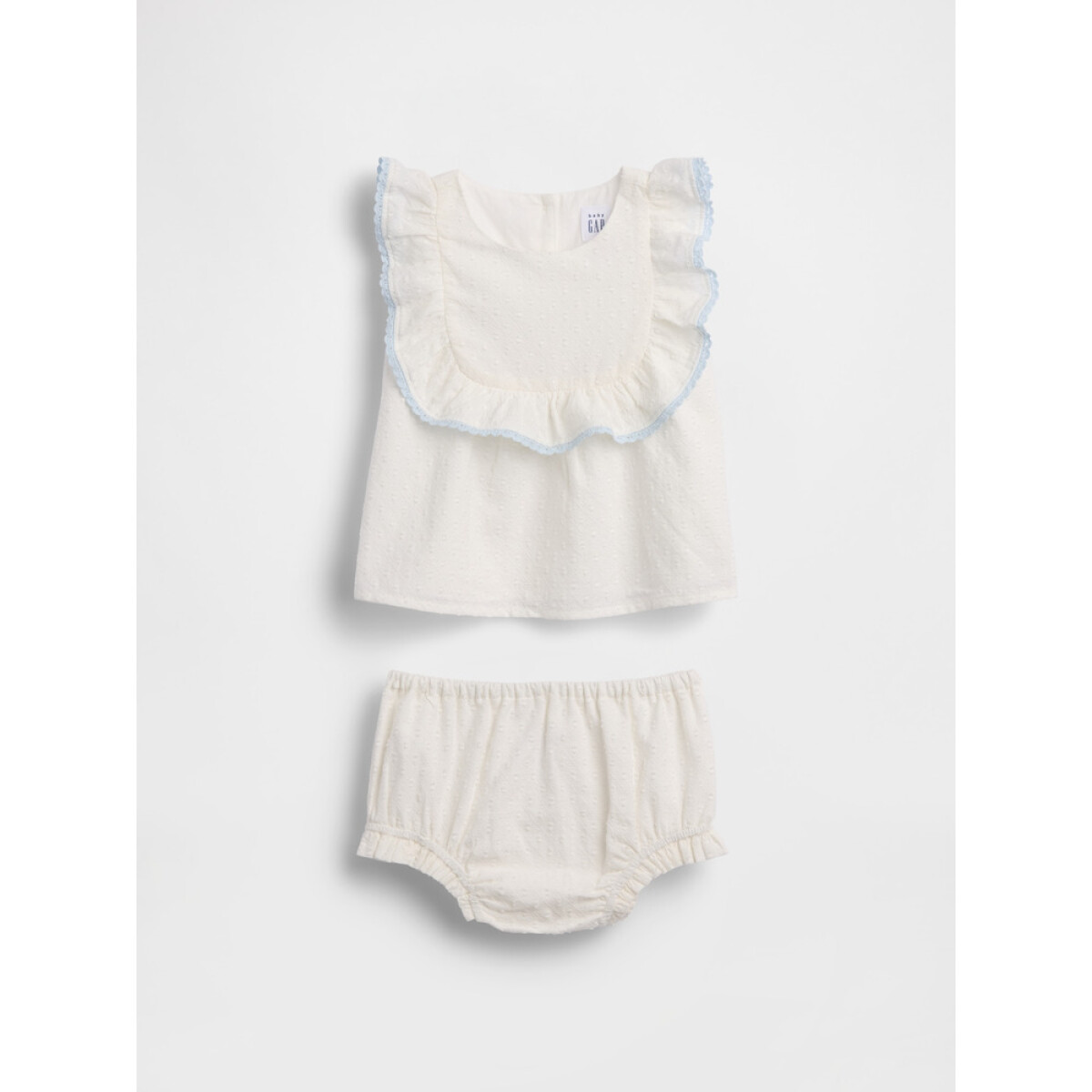 G SL EYELET BIB SET - NEW OFF WHITE 