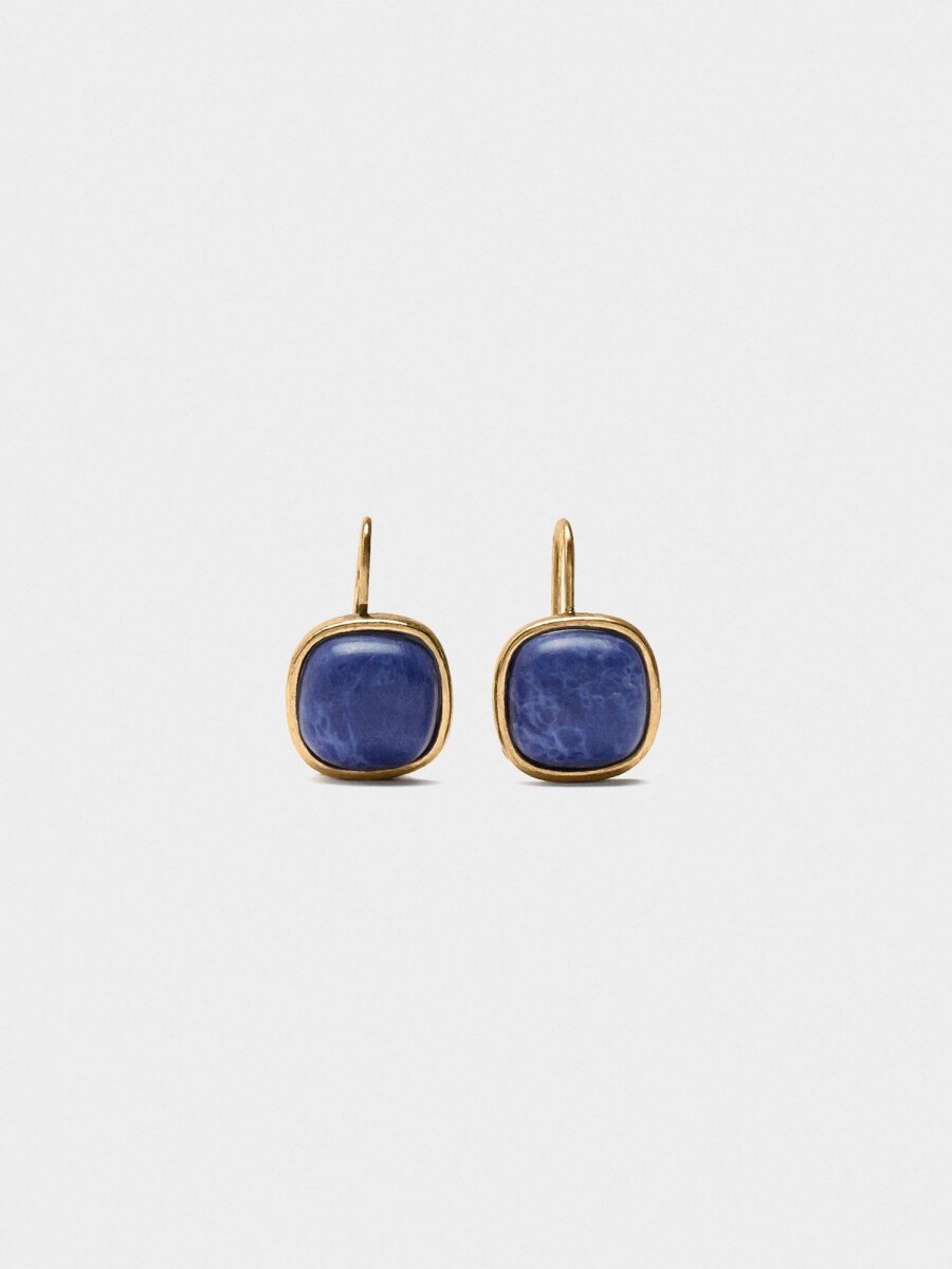 Pendientes Cortos De Piedra azul