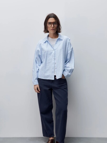 CAMISA D.CASSIN PAD CELESTE