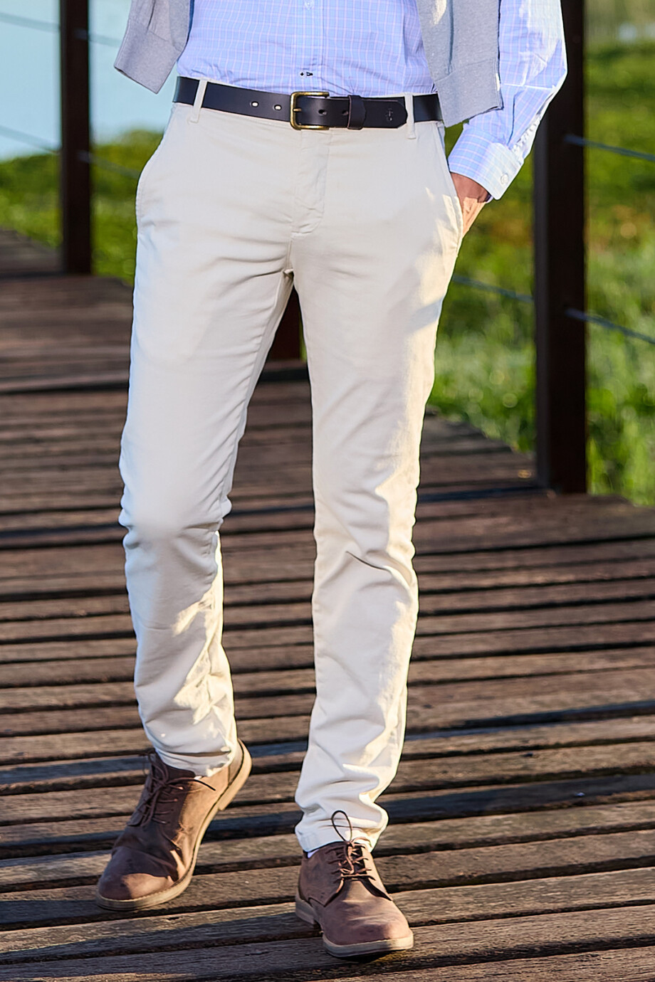 Pantalón Pigmentado Beige Claro