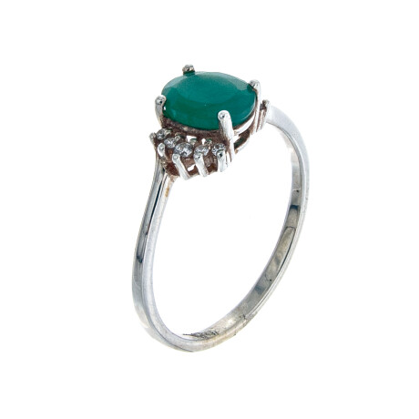 Anillo de plata 925 con esmeralda y cirocnias. Anillo de plata 925 con esmeralda y cirocnias.