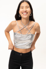 Top Leather Alba Plateado