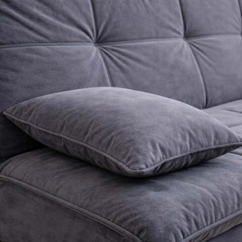 SILLON SOFACAMA LIVERPOOL con asiento reclinable en tela suede con cojines - Gris Titanio SILLON SOFACAMA LIVERPOOL con asiento reclinable en tela suede con cojines - Gris Titanio