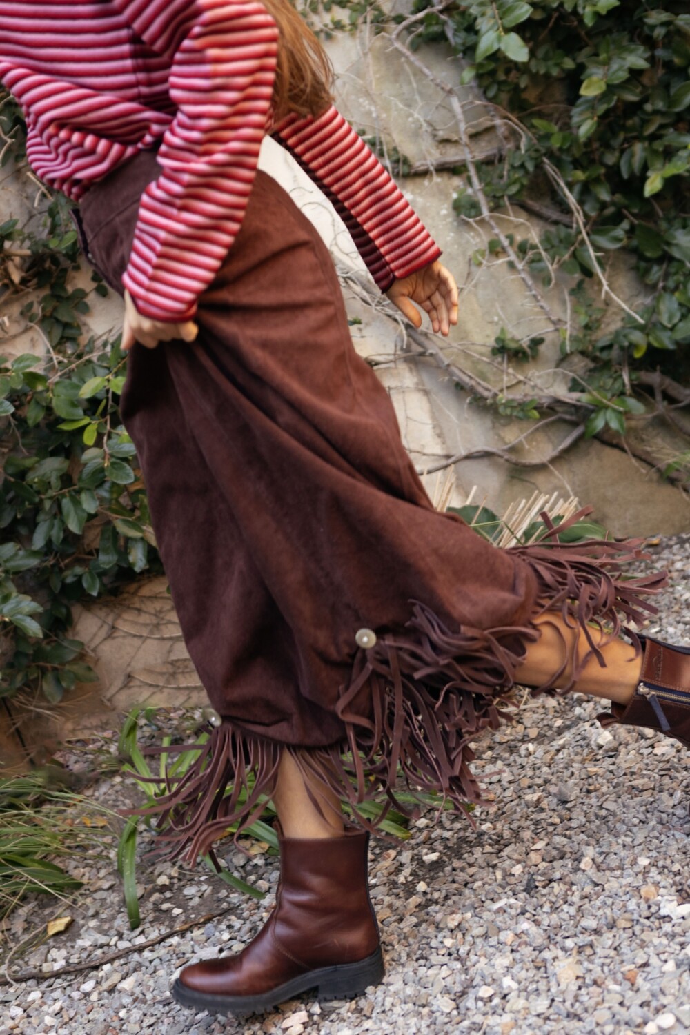 Theater Leather Skirt Chocolate
