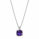 Cadena con colgante talla carre piedra lila Cadena con colgante talla carre piedra lila