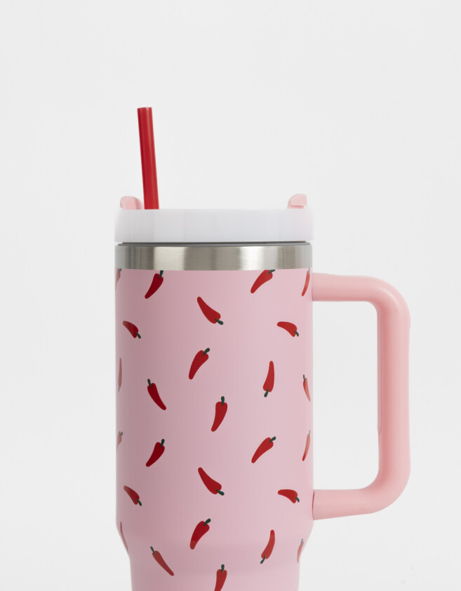 Artículos cocina Vaso Térmico Estampado - Rosa Claro
