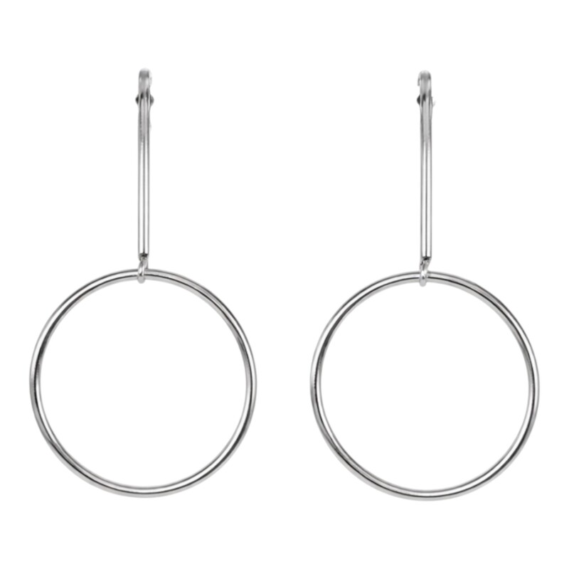 Caravanas Colgante de Aro de Plata- Plata 925- Sin Piedra- CA4105 sinpiedra