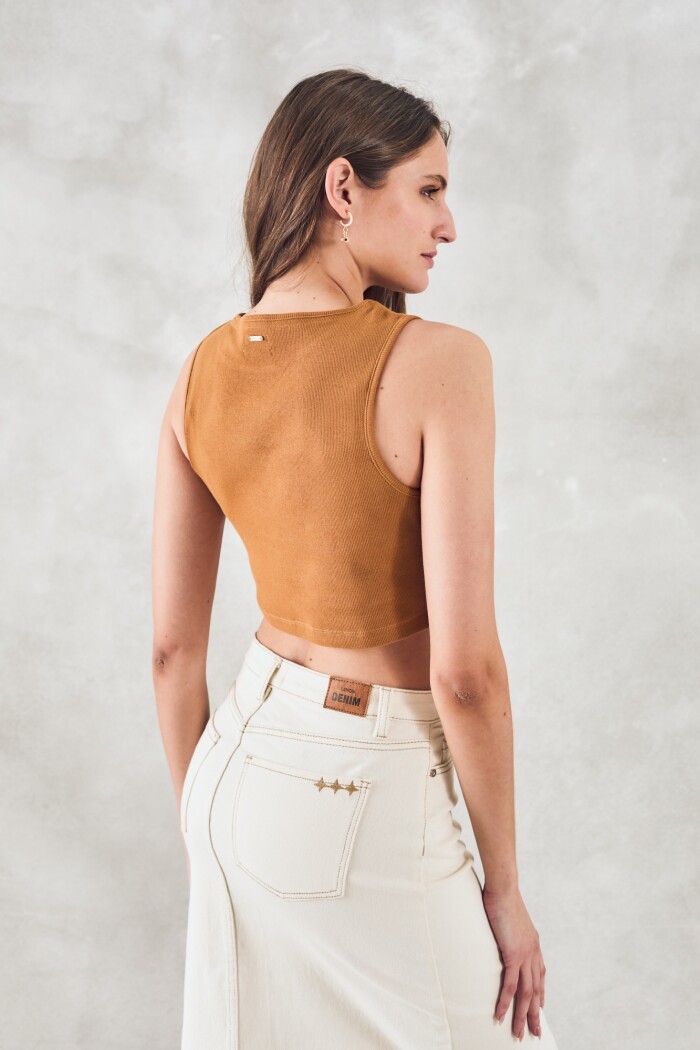 Top Algodón Ribb Cobre