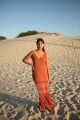 VESTIDO FLECOS Terracota