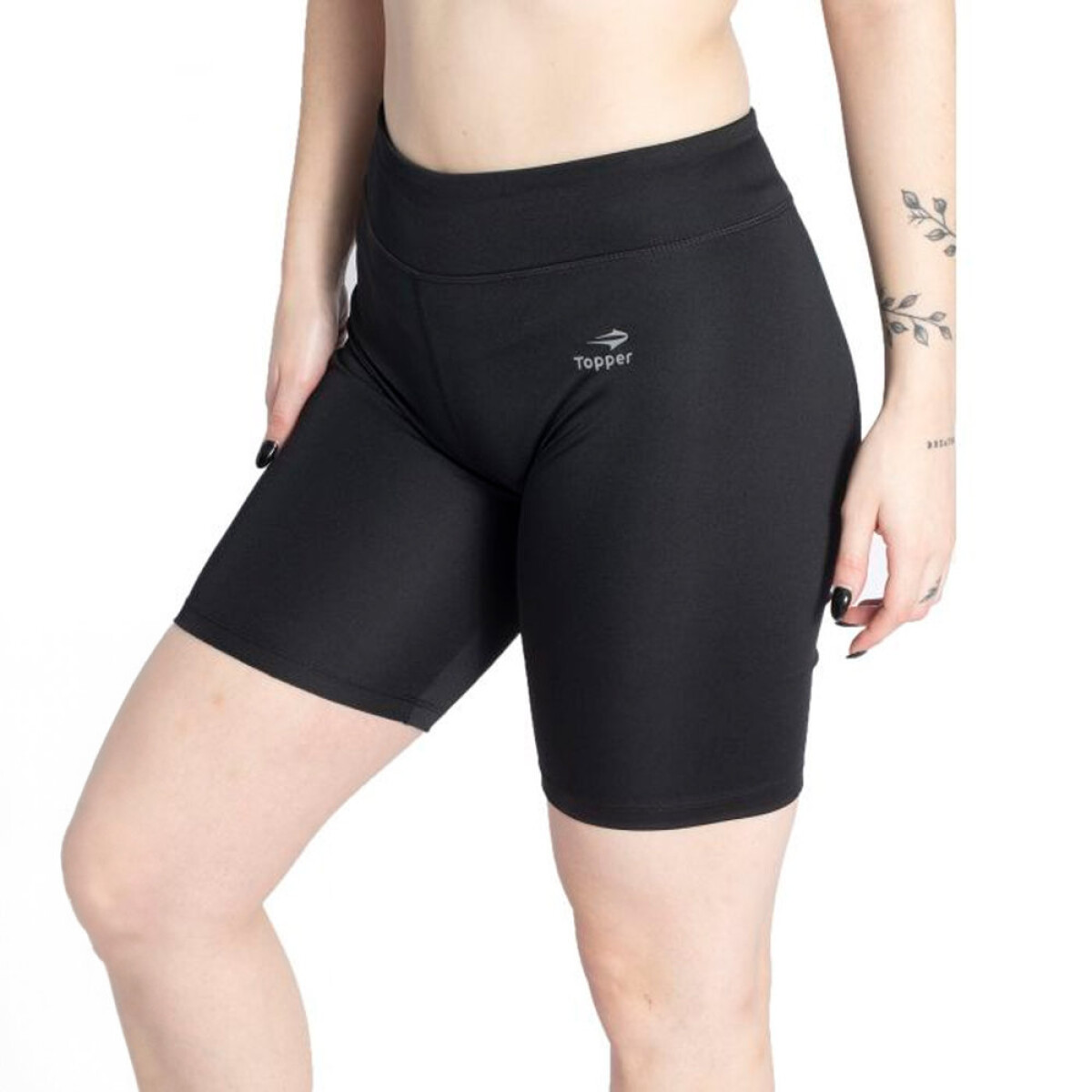 CALZA BIKER WMN gris melange medio - NEGRO 