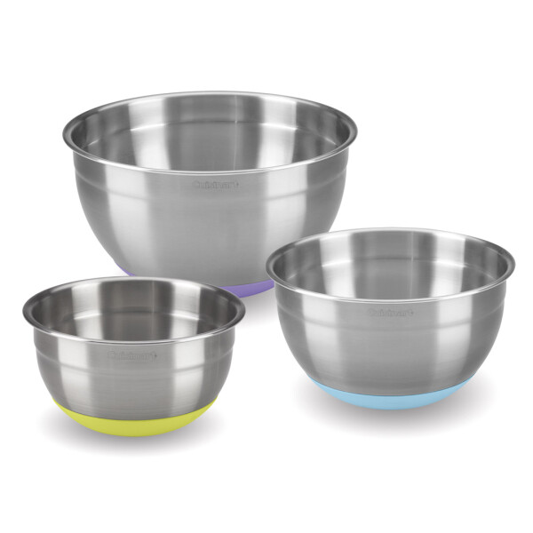 Cuisinart® JUEGO DE 3 TAZONES MEZCLADORES DE ACERO INOXIDABLE CON BASE DE SILICONA N/A