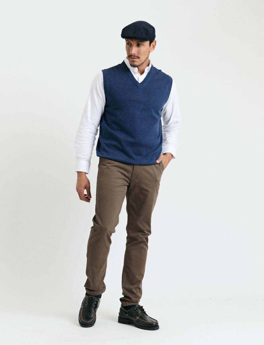 470885 CHALECO HARRINGTON LABEL Azul Piedra